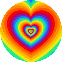 Gif animé coeur arc en ciel